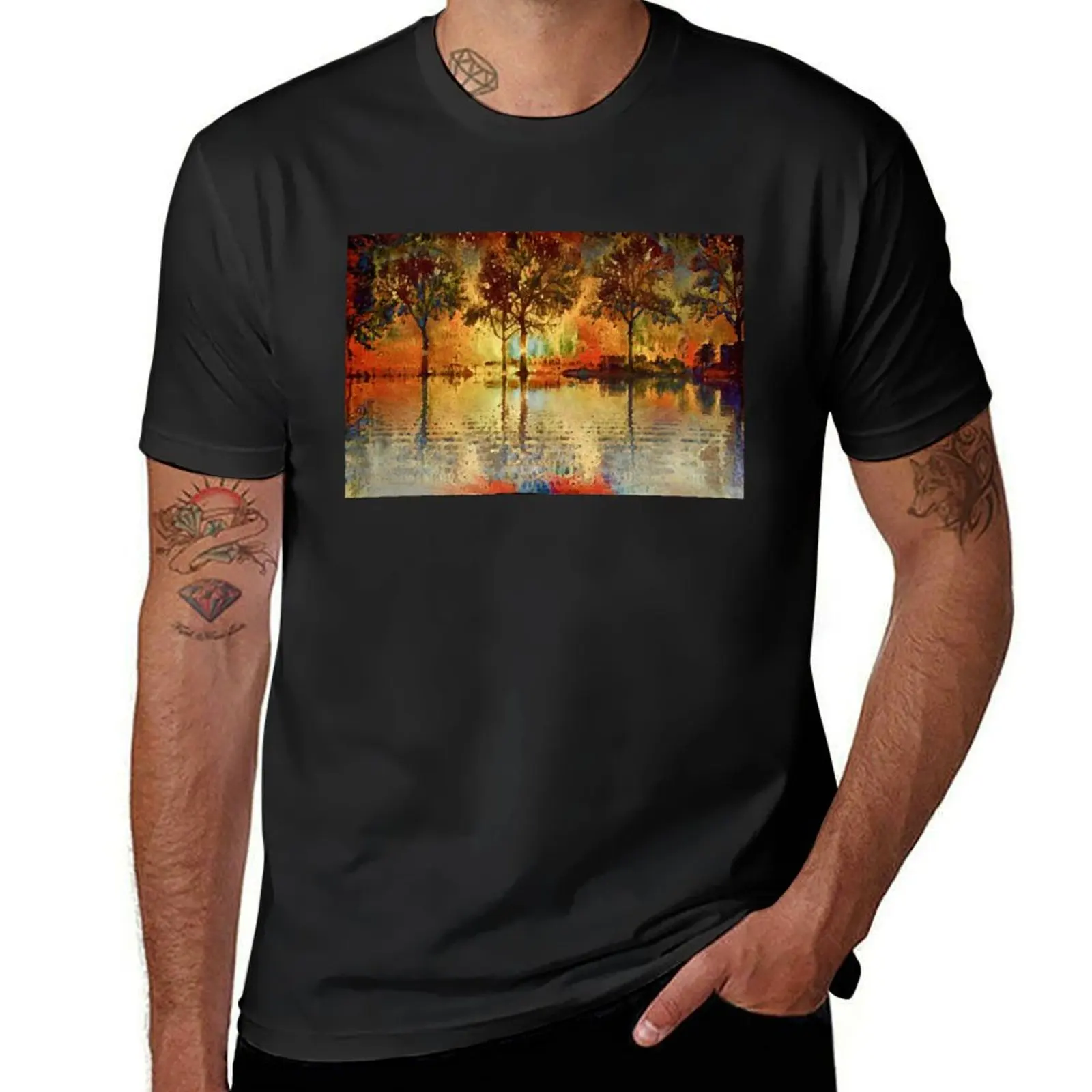 Day's End at the Lake T-Shirt summer tops new edition blacks t shirt men