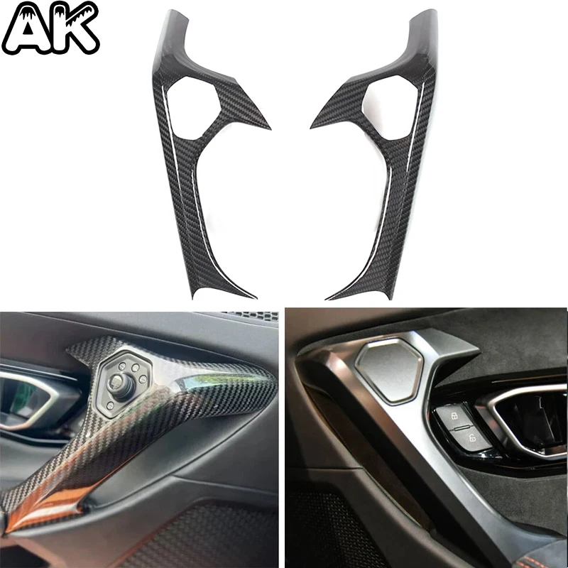 For Lamborghini Huracan LP580 LP610 2014-2023 Real Carbon Fiber Car Interior Door Handle Cover Car Trim Modification Accessories