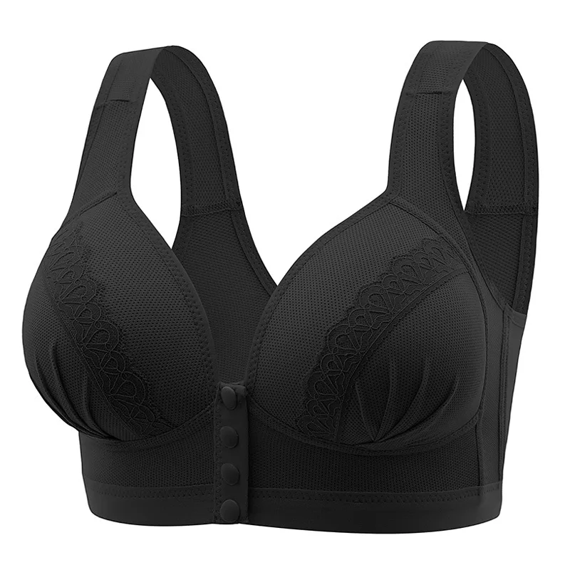 Sexy Front Closure Bra For Women No Steel Ring Push Up Brassiere Plus Size Front Fastening Bra Comfortable Breathable Underwear