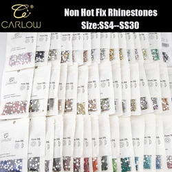 CARLOW Excellent Quality Multi-Size Neon Glass Non Hotfix Rhinestones For Glue On Nail Art Decorations
