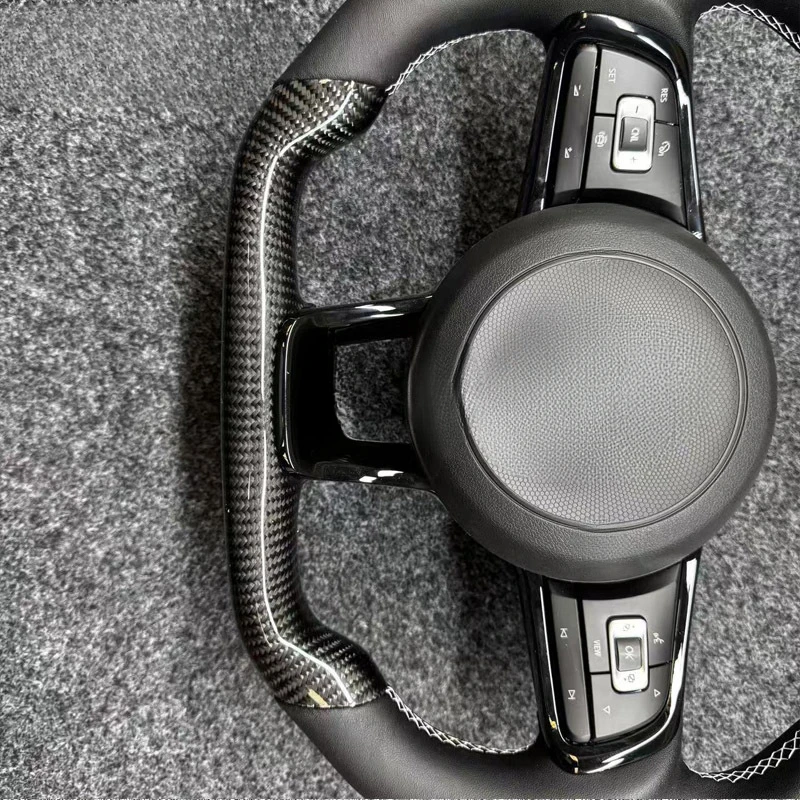For Toyota Camry Modified F1 Style Bull Horn Carbon Fiber Racing Steering Wheel With  Horn Cover