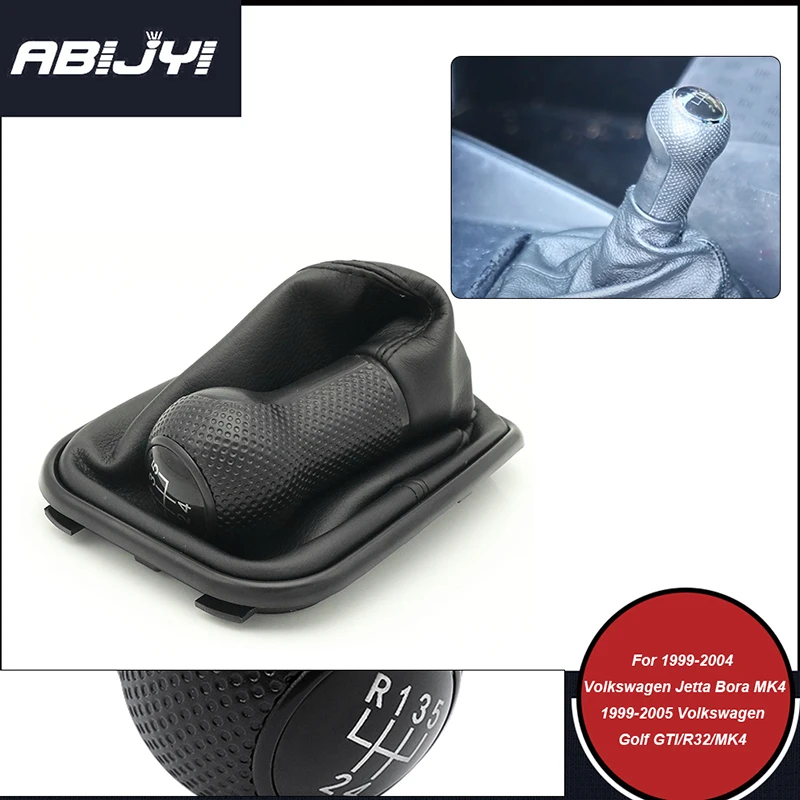 

5-Speed Gear Shift Knob With Collars Gear Shift Lever Dust Anti-dust Cover For Volkswagen Jetta Bora MK4 1999-2004