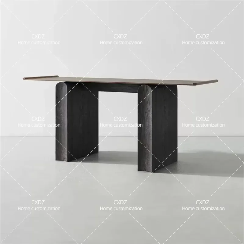 Nordic Minimalist Rectangular Entrance Table Black High End Home Decoration Console Wabi Sabi Style