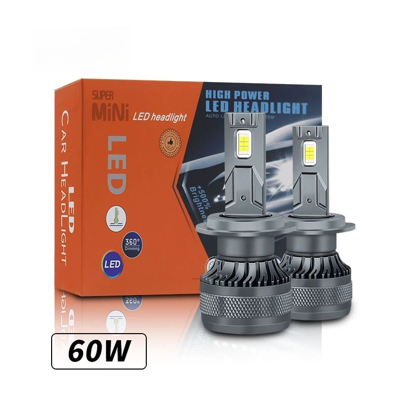 

60W Ultra-Bright LED Car Headlights 6mm Slim 9005 H1 H7 Waterproof Laser Chip 39800LM 6000K Penetration Car Accessories