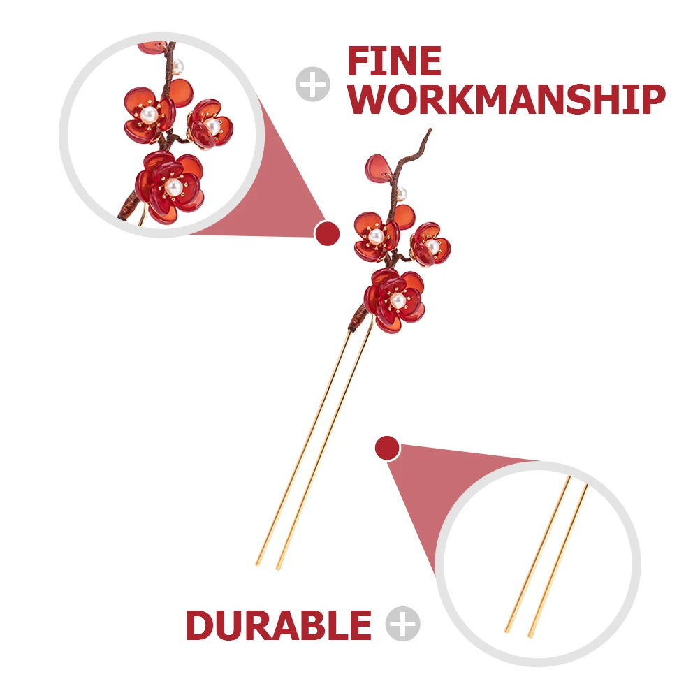 

Chignons Hairpin Chinese Accessories Alloy Flower Fork Vintage Style Women Stick Wedding Party Photo Prop Hair Chignon