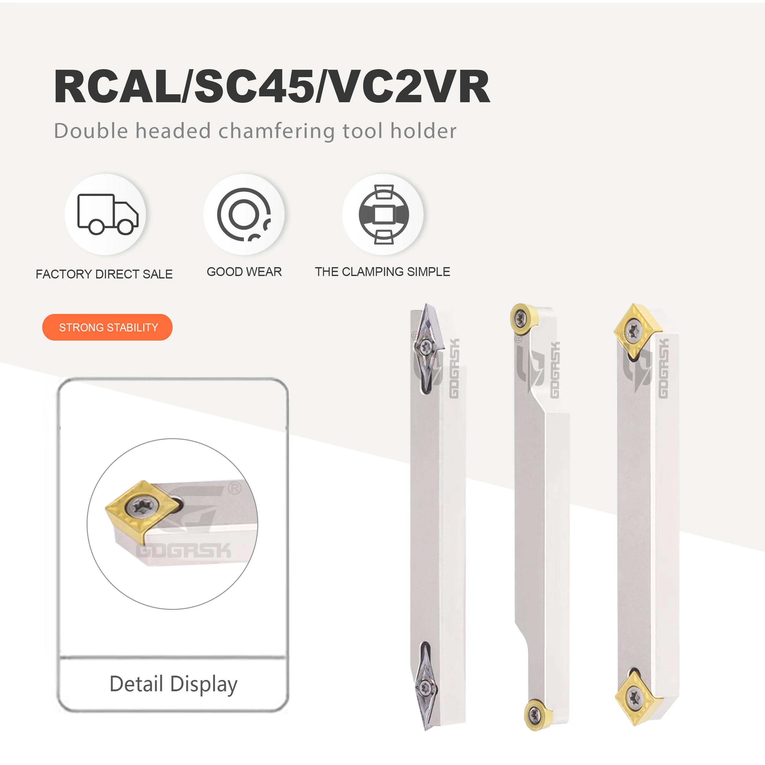 

CNC Double Headed Chamfering Tool Holder RCAL-3.4H08/SC45-3.4H09/VC2VR-3.3H-11-2P Special For Chamfering Machine Machining Parts