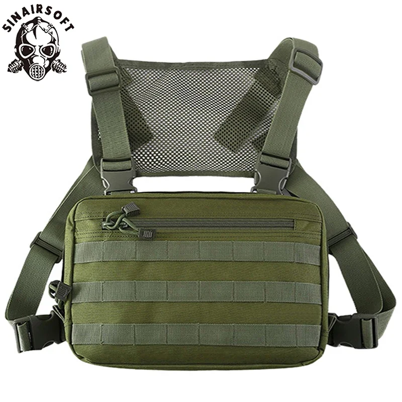 Tactical Vest Recon Kit Bag Casual Function Chest Rig Pack Outdoor Travel Cycling Airsoft Hunting Chest Bags EDC Carry Pouches