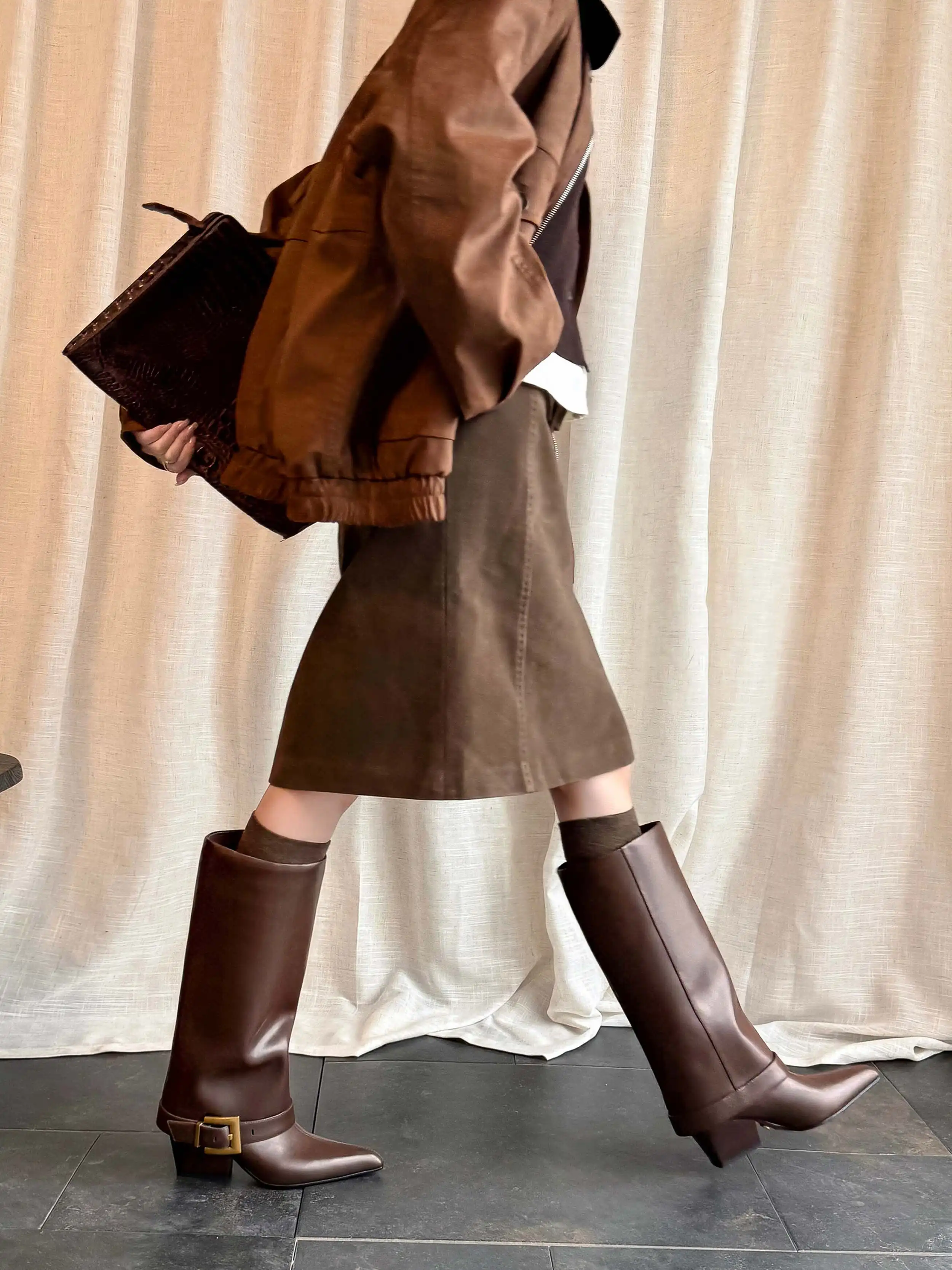 Kozaki damskie do kolan ze skó – Women'S Fashion Riding Boots recenzja i cena