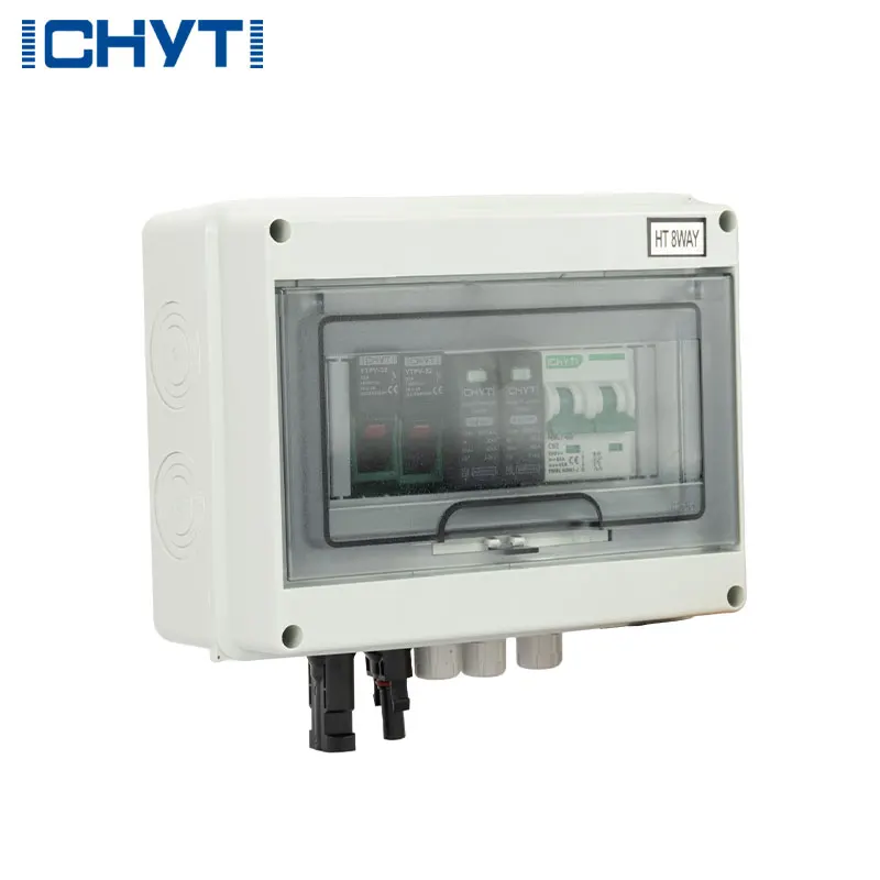 Waterproof Outdoor Surface Mounted 1-in-1-out 600V IP65 Solar PV Surge Lightning Protection DC Distribution Box Combiner Box