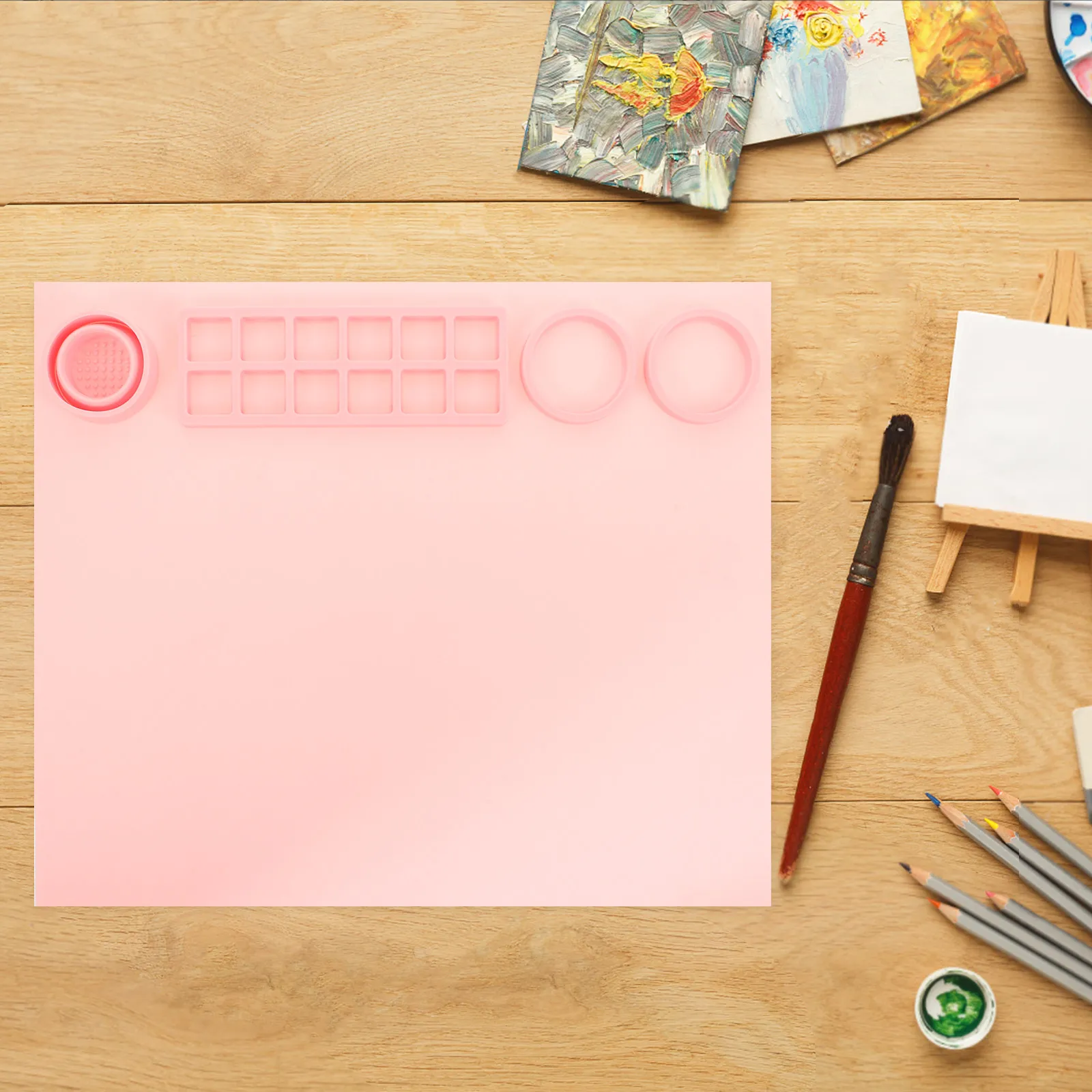 Premium Silicone Painting Mat for Artists Crafters Oil Painting Acrylics DIY Crafts Nonstick Flexible Scratch Resistant Art