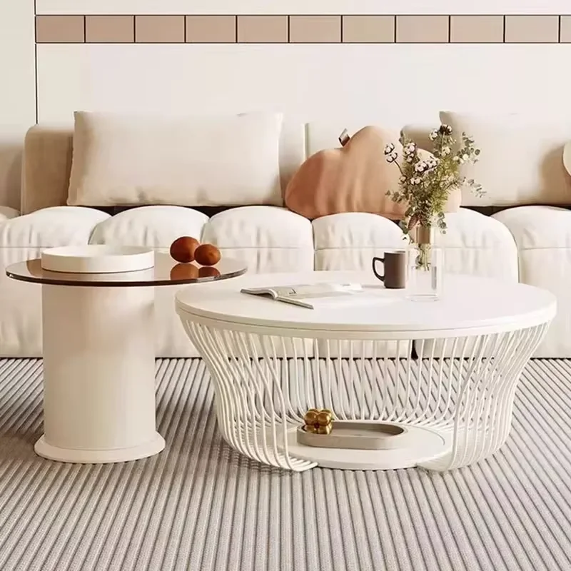 Design Nordic Living Room Coffee Table Simple White Aesthetic Small Coffee Table Mesa Lateral Apartamento Couchtisch Furniture