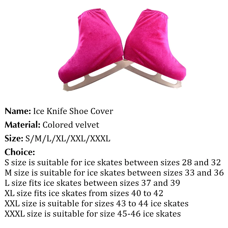 1 Pair Velvet Figure Ice Skate Boot Covers Protector Shoes Protector for Ice/Roller/Ice Hockey Sports