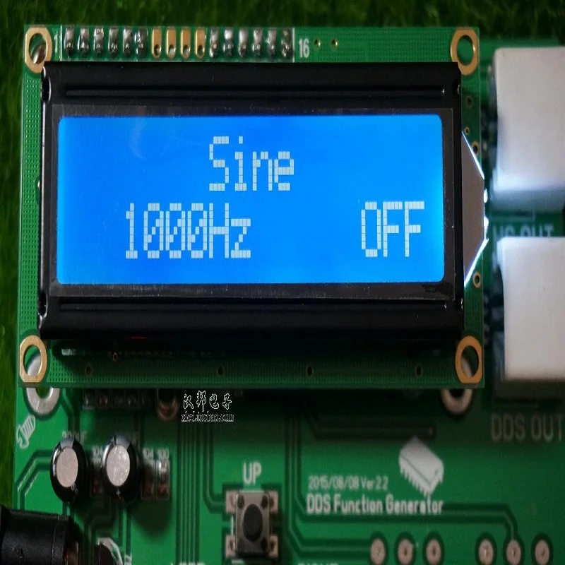 Backlit White Screen With Blue Background, Low Frequency Test Dds Signal Generator