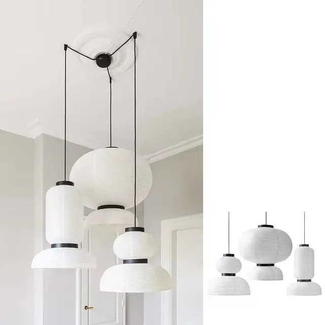 Japanse Wabi Sabi Rijstpapier Hanglamp LED Kroonluchter voor Woonkamer Plafond Decor Moderne Japanse Stijl Hanglamp Glans