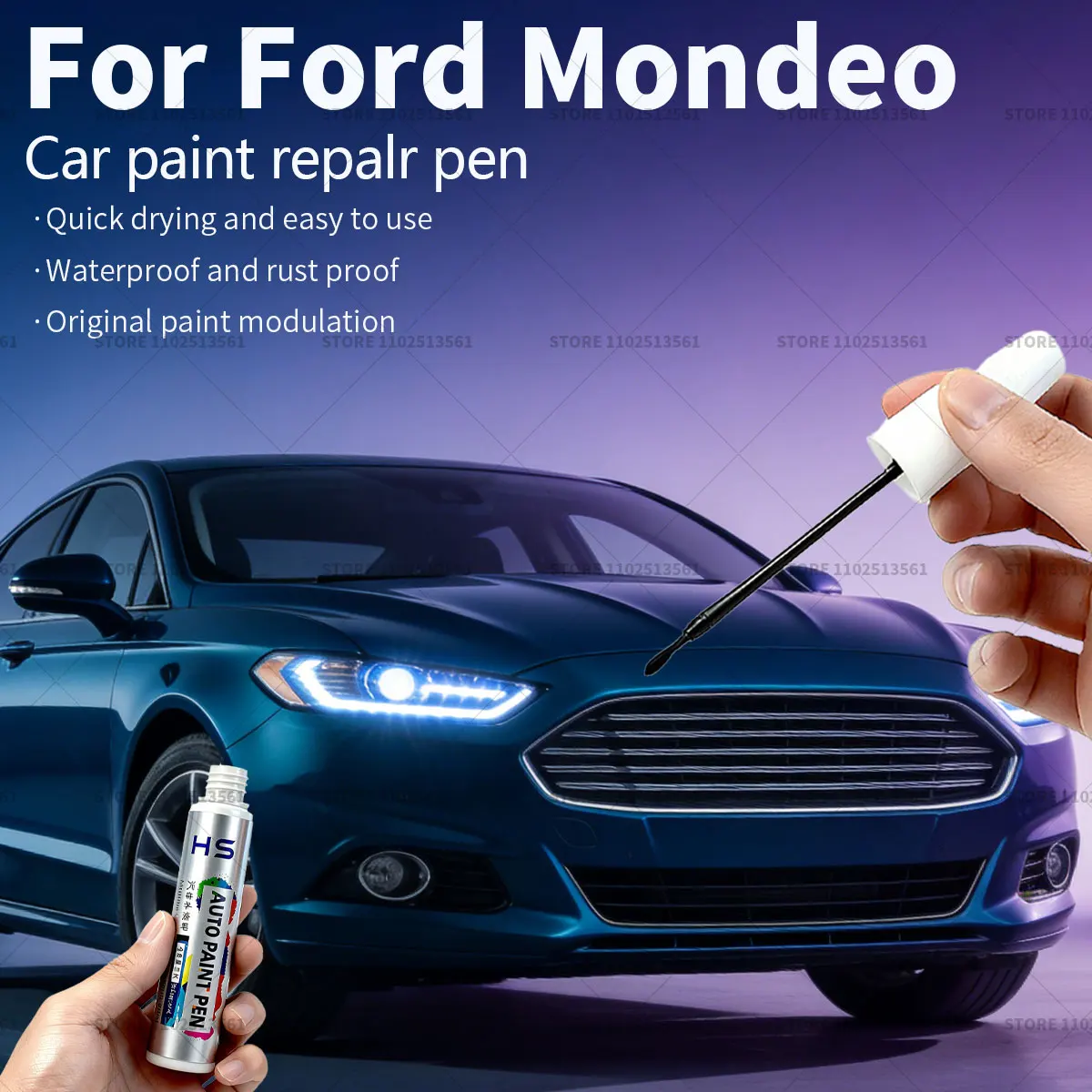 For Ford Mondeo Car Paint Repair Pen Paint Scratch Repair Accessories Black Pearl White Red Flaunt Silver Phantom Grey Blue