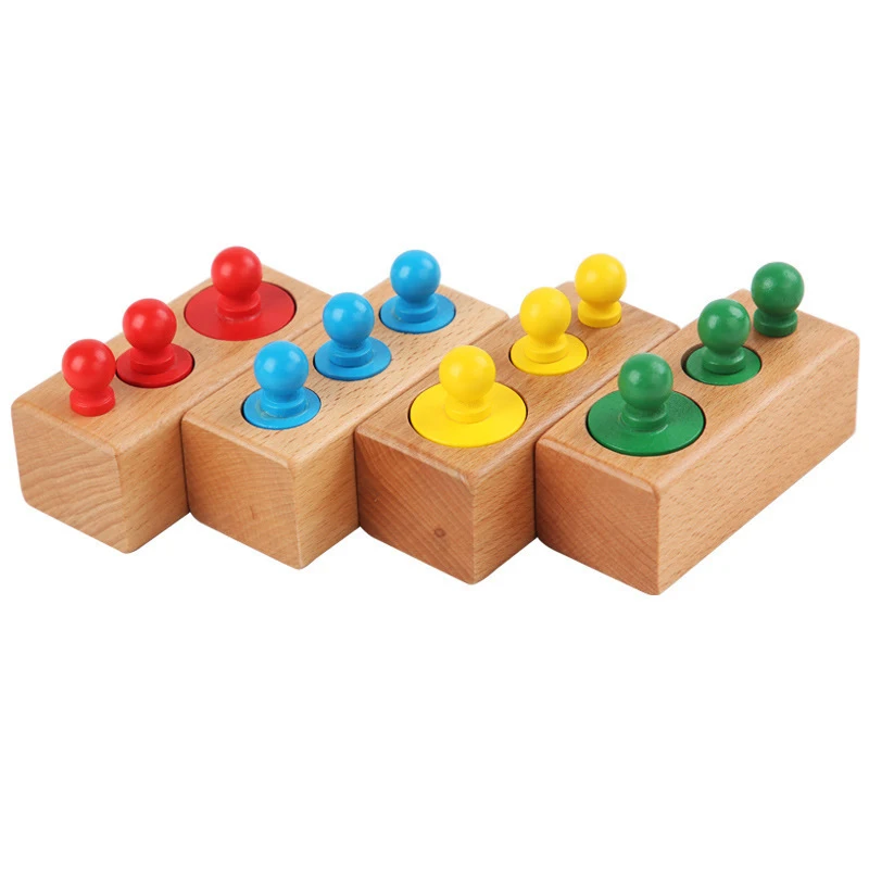 Montessori Cylinder Socket Puzzles Toy Baby Development Practice And SensesPreschool Educational Wooden Toys For Children - view 6