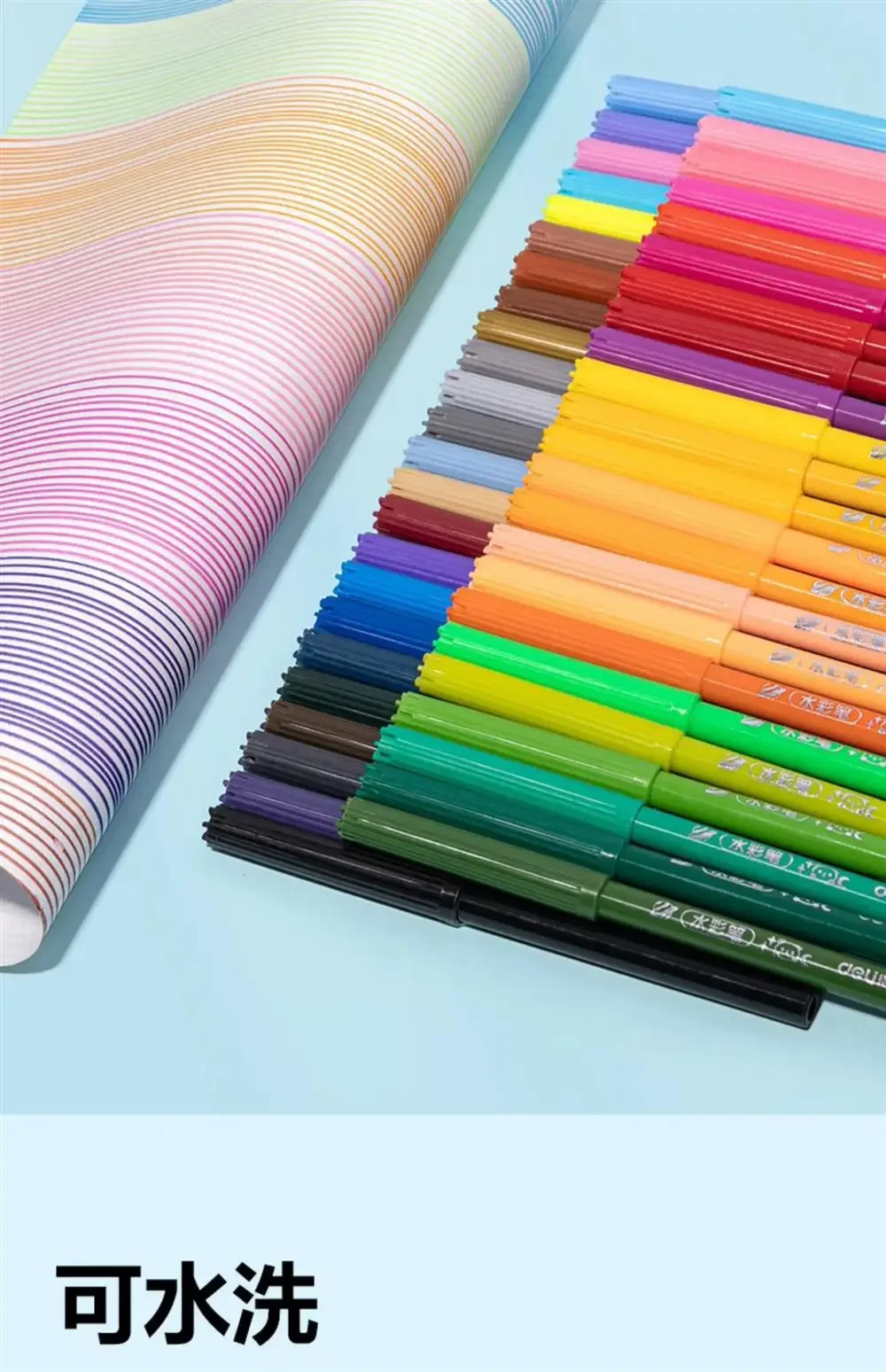 Waschbares Marker-Set für Kinder, 12/24/36/48 Kunstfarben-Zeichenstift als Geschenk für Kleinkinder, sichere und ungiftige helle und lebendige Farben – Detail 8