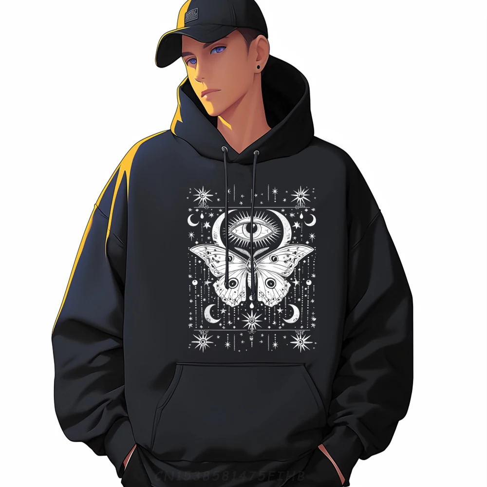 

Family Boho Evil Eye Luna Moth Outdoor Long Sleeve Graphic Hoodies Special Crewneck Mens Sweatshirt Streetwear Clothing