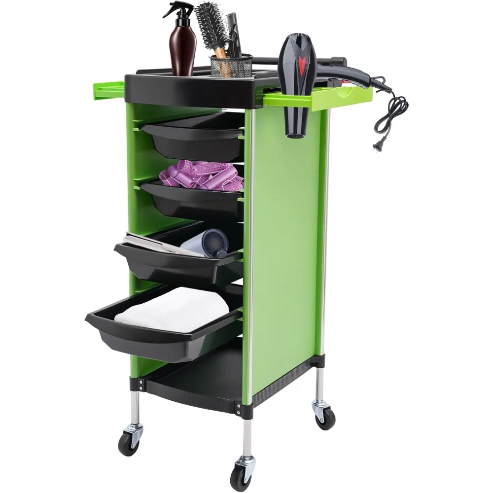 Salon Trolley Cart with Wheels Professional Hair Salon Station Multi-Functional Salon Tray 6-Tier Drawer for Hair Stylist