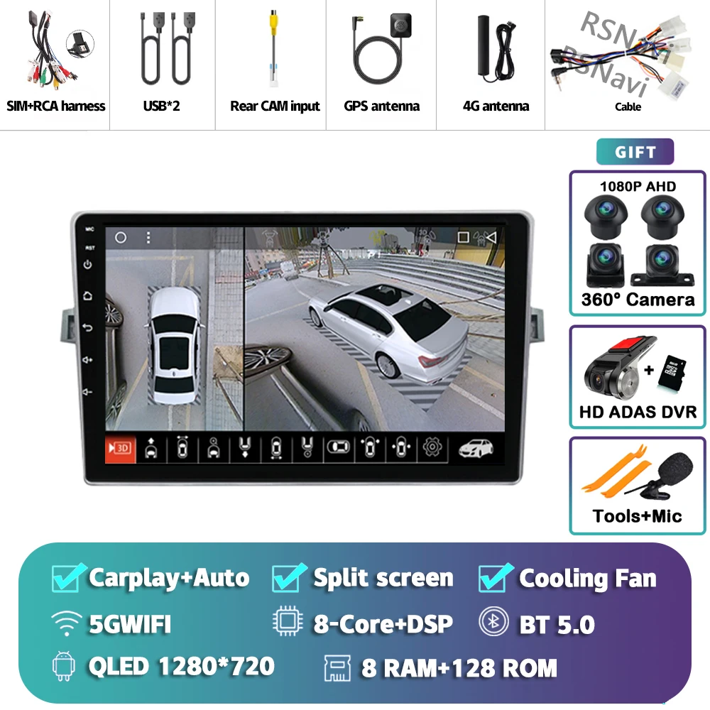 Android 15 Autoradio Navigatie Multimedia Speler Voor Toyota Verso 2010 2011 2012 2013 2014 2015 2016 Carplay Auto Stereo video