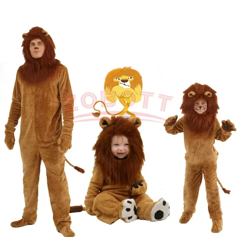 

The Wizard of OZ Kids Adlut Unisex Performance Fancy Dress Long Haired Lions The Lion King Cosplay Costumes Jumpsuits Party Suit