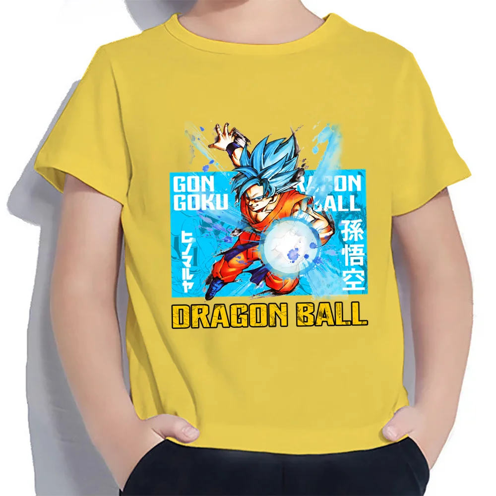 Dragon Ball Goku Vegeta Trend Children's T-shirt Hot Sale Lovely Fashion High Street T-shirt for a Boy Tops Anime Boys Wear Sale