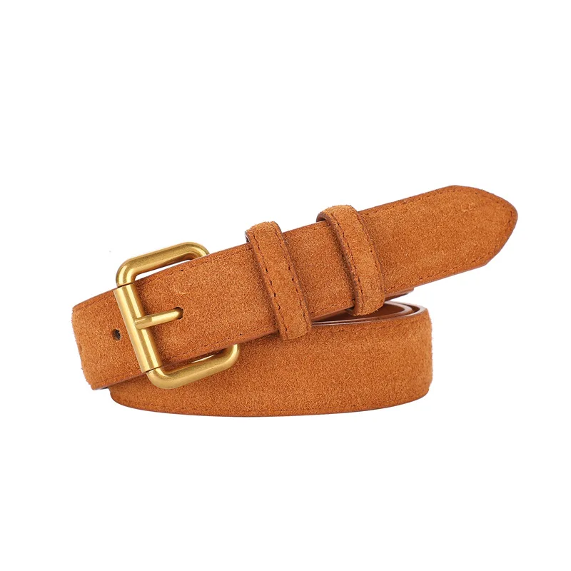 

Leather suede metal buckle belt for women's fashion, simple and versatile dress, jeans decoration, leather belt