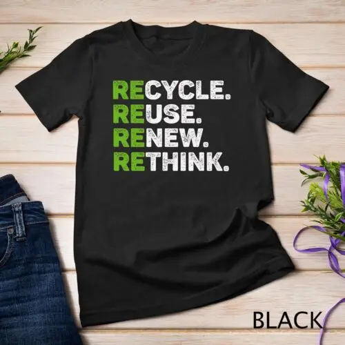 Gradient Recycle Reuse Renew Rethink Earth Day Environmental Unisex T-shirt