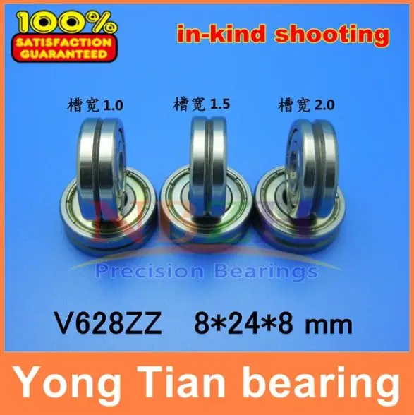 NBZH bearingV 628ZZ Outer Ring V Grooved Straightener Guide Wheel Bearings  8 * 24 * 8 Mm Pulley Bearings V Groove Width 1.5 Mm