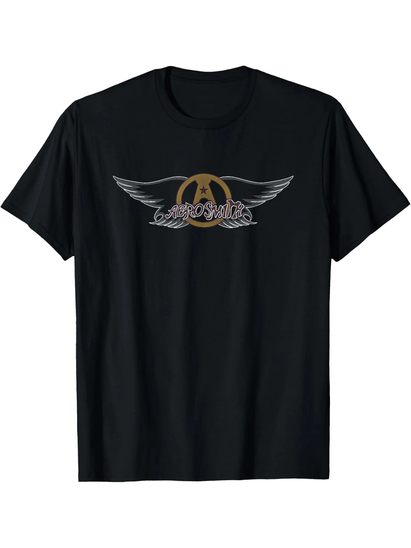 

Men's Vintage Wings Logo T-Shirt - Soft & Breathable 100% Cotton, Classic Black with White & Golden Wings & Lightning Bolt
