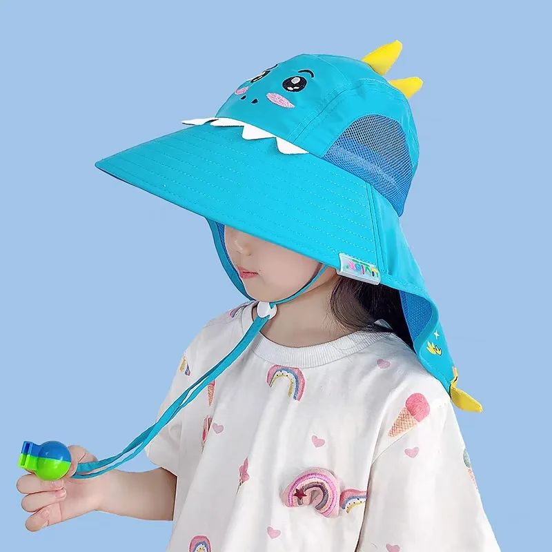 Wide Brim Children Sun Hat Kids Panama Cap Summer Beach Girls Travel Outdoor Fashion Cute Dinosaur Boy Fisherman\'s Hat