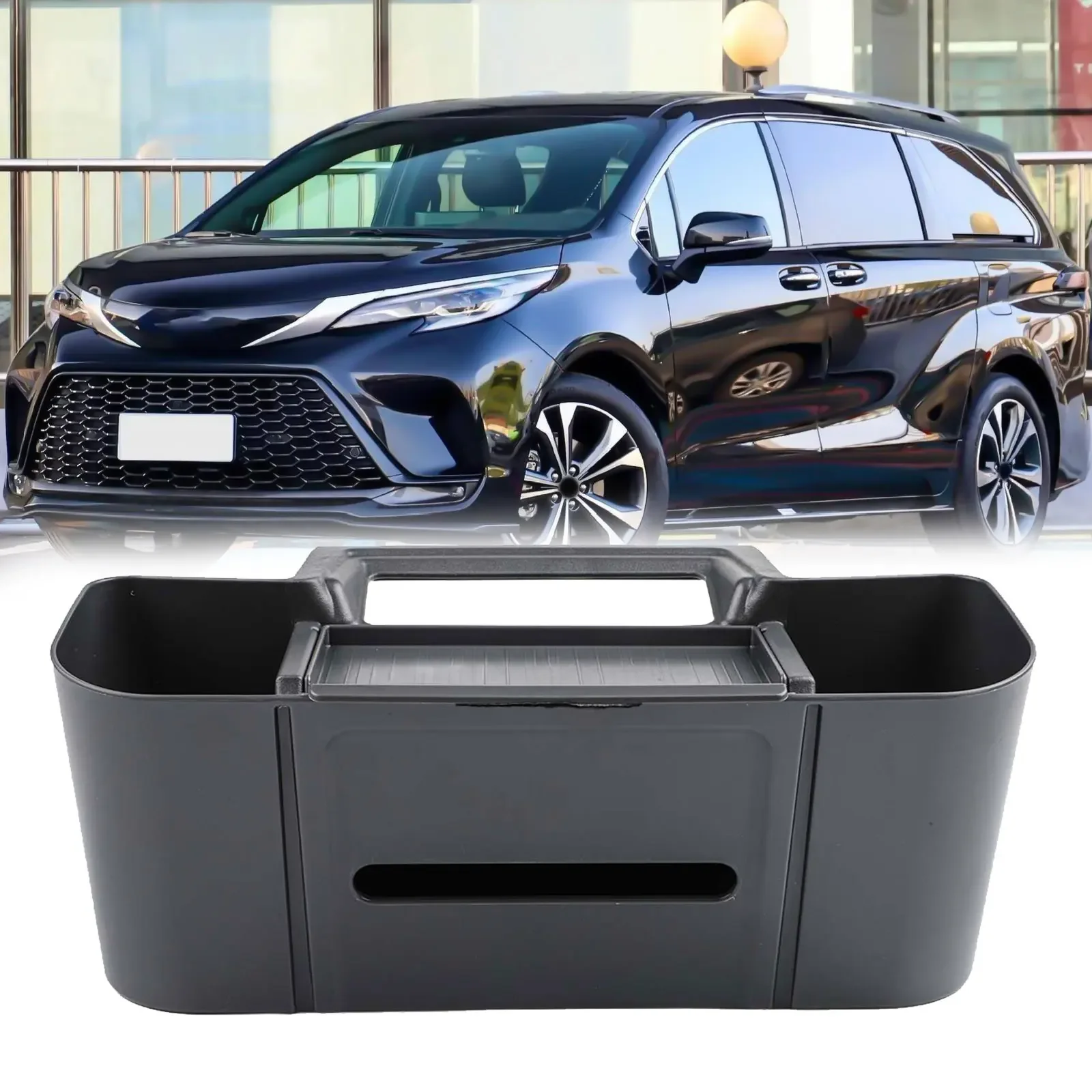 

Car Interior Storage Armrest Organizer As Shown Flat Cover Stand Type Non-universal Fitment Plastic Construction