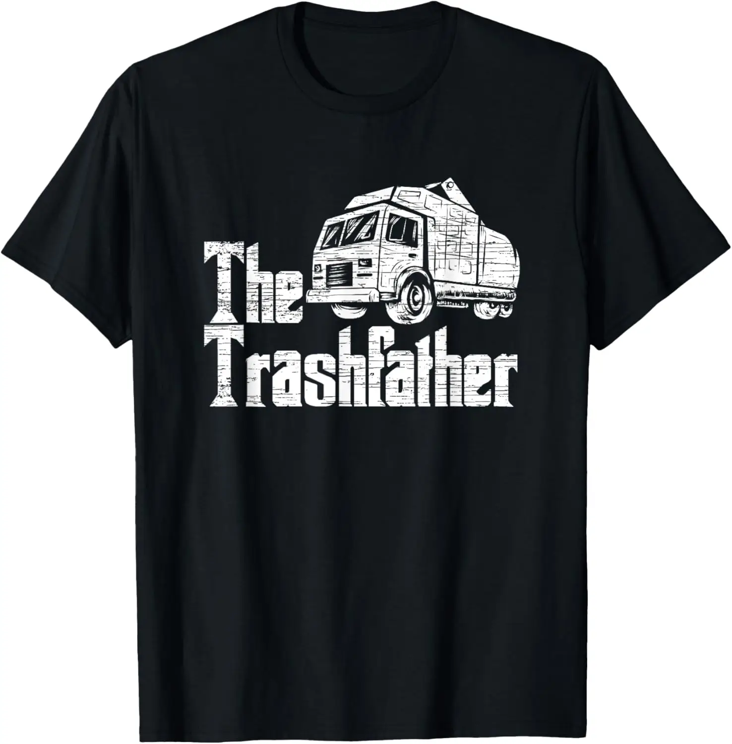 The Trashfather Garbage Truck T-Shirt Unisex-Adults, Kids Black Small - Short Sleeve 100% Cotton Trendy Y2K Short-Sleeve