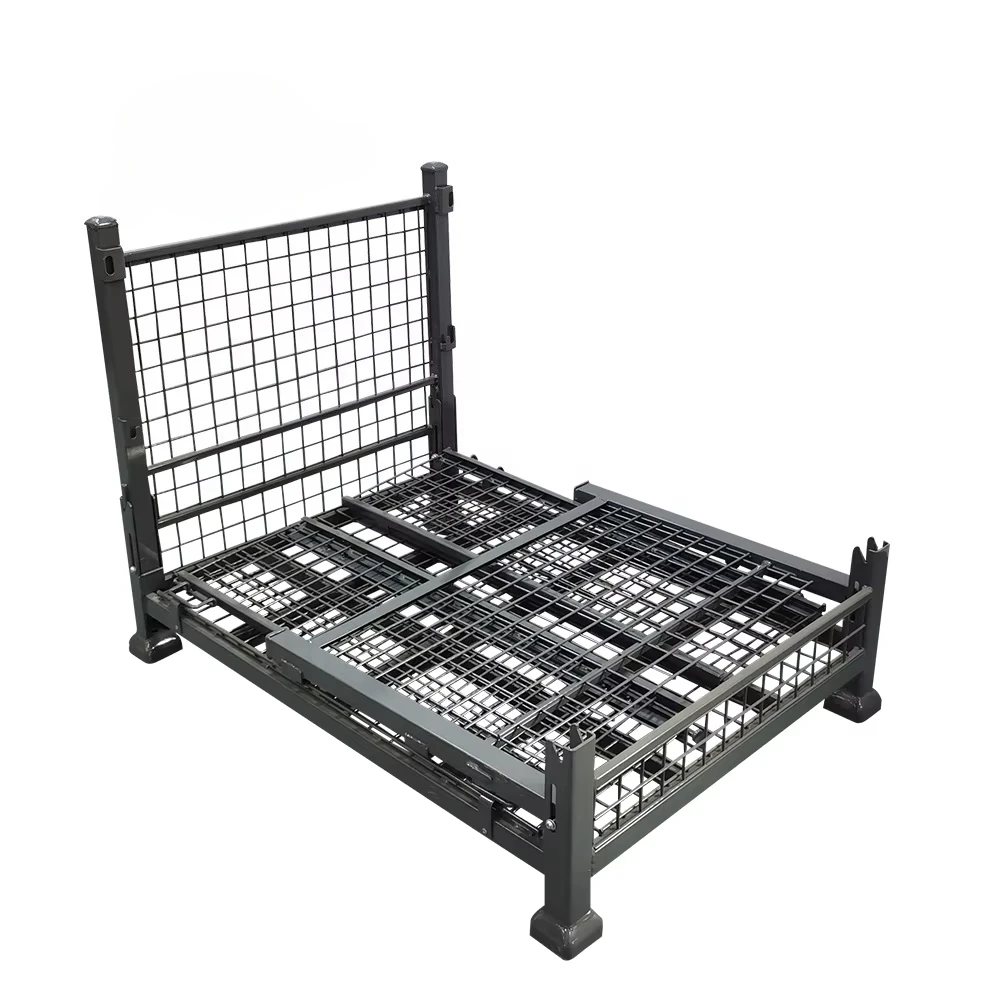 Stackable Collapsible Steel Crate Cage Stillage Pallet Exquisite Workmanship Heavy Duty Warehouse
