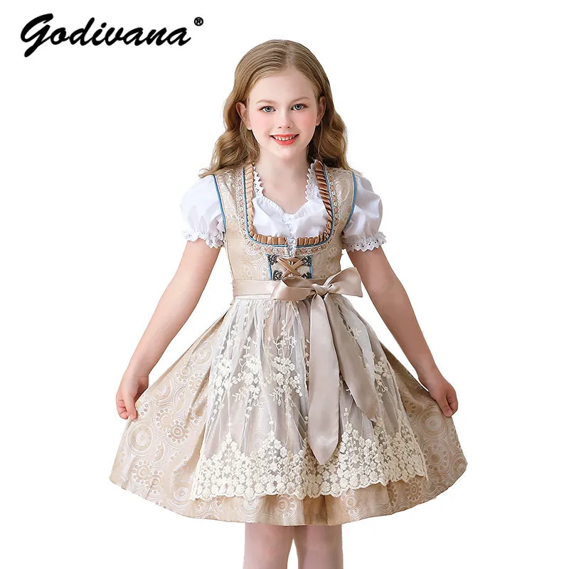 bavarian-german-oktoberfest-childrens-halloween-clothing-girls-munich-farm-pastoral-dress-kids-lace-trim-puff-sleeve-3pcs-set