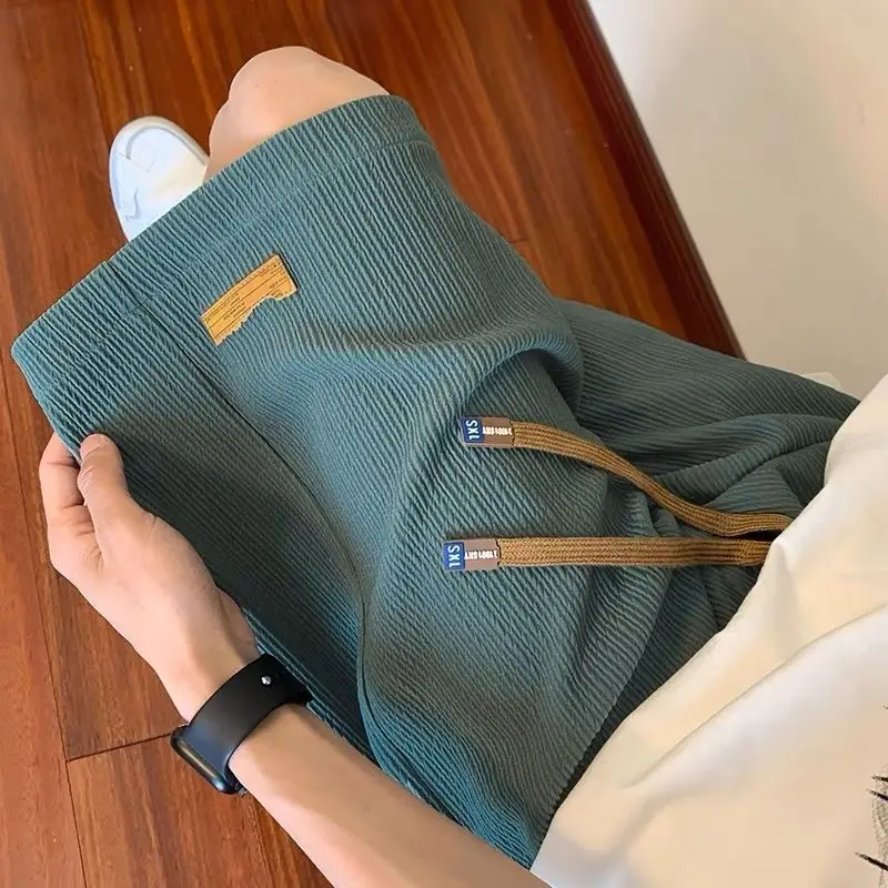 

Ice Silk Casual Shorts Men's Summer Thin Sporty Trendy Brand Quick Dry Loose Large Size 5-Quarter Pants Straight Leg Fit