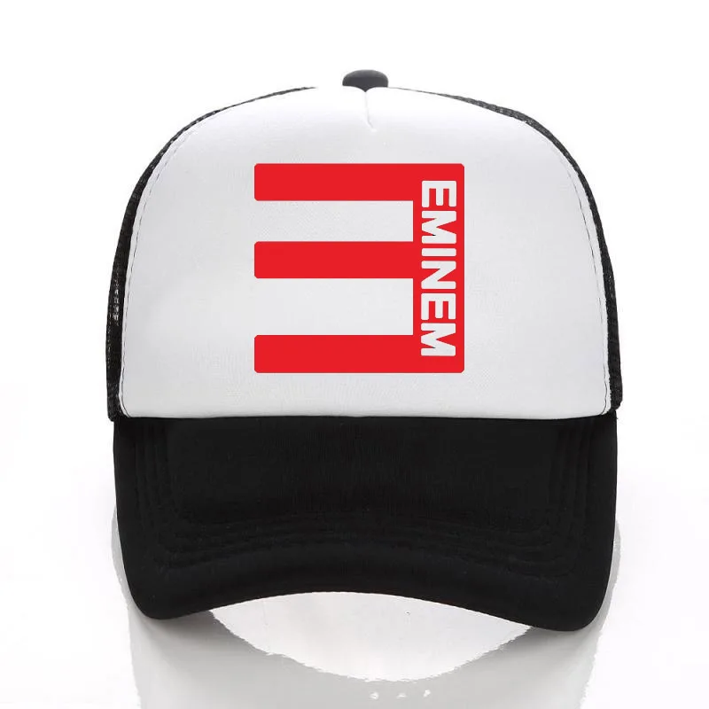 Vinyl Printing EMINEM hats Summer HIP HOP CAPS Women Full Black E Baseball Hats Curved Brim Adult/Kids Caps adjust Peaked hat