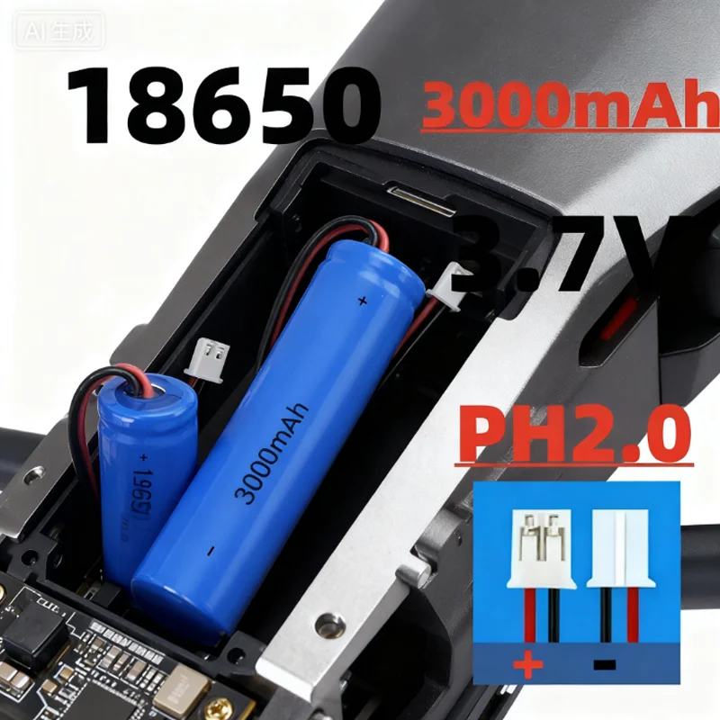 PH2.0 Plug 18650 بطارية ليثيوم أيون قابلة للشحن 3.7 فولت 3000 مللي أمبير مع PCB لمكبرات الصوت وأجهزة الراديو والمصابيح الأمامية والألعاب وما إلى ذلك #1
