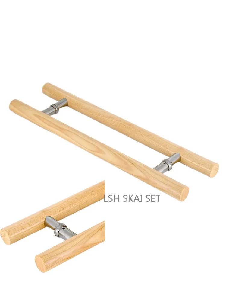 

Custom Solid Wood Handle Hotel Indoor Sliding Barn Door Handles Bathroom Glass Door Knob Cabinet Furniture Hardware Accessories