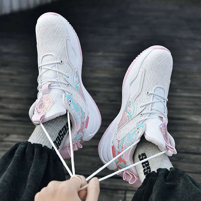 2025,คู่รองเท้าบาสเก็ตบอลสําหรับผู้ชายและผู้หญิงกีฬาการฝึกอบรมรองเท้าชายรองเท้าผ้าใบเทนนิสลื่นบาสเกตบอล