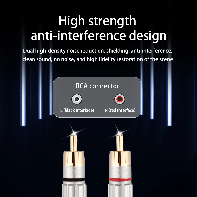 RUZUO HIFI Stereo RCA Cable High-performance Premium Audio Amplifier Interconnect 2rca to 2rca Male Audio Cable 1m 2m 3m