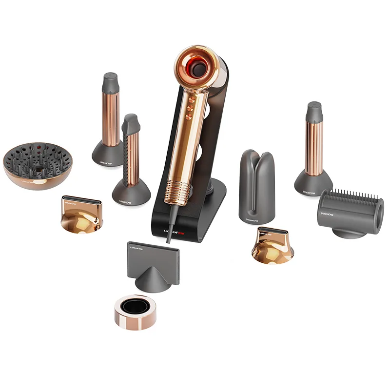 

Набор фен Golden Premium 10 в 1, профессиональный многофункциональный инструмент для укладки горячим воздухом, выпрямитель для увеличения объема, бигуди, диффузор