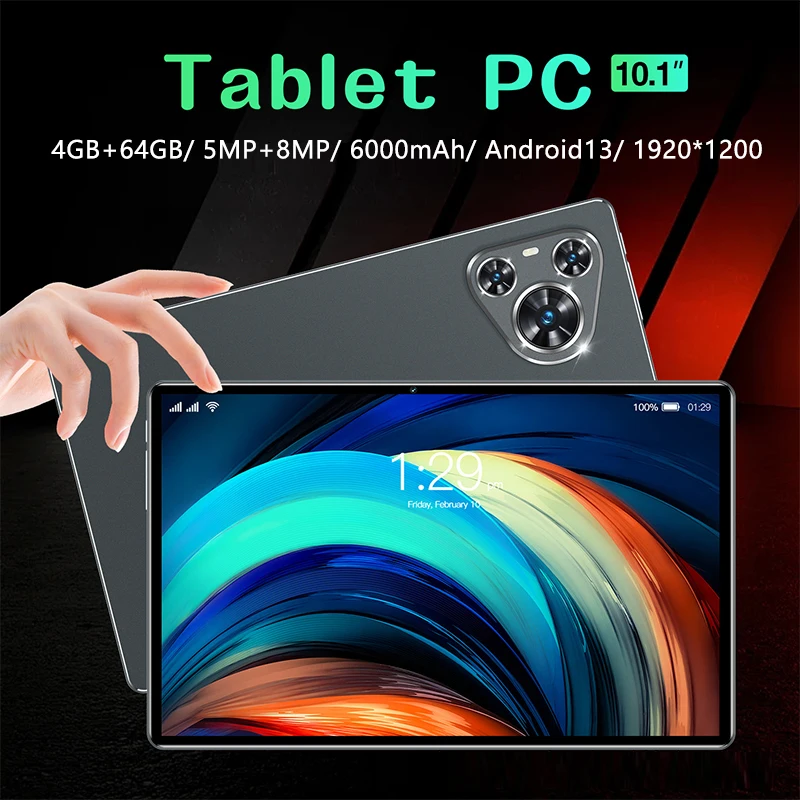 New 5G Wifi Tablet 4GB RAM(2+2GB Expand) 64GB ROM Dual Camera   SIM Slot Android 13 6000mAh Battery Google HD Display Tablet Pc