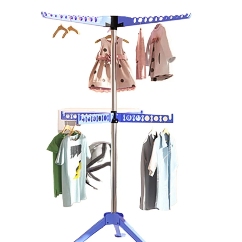 Tripod Clothes Drying Rack Folding Space-Saving Compact Laundry Rack with 16 Rotatable Arms Indoor Air Drying Solution