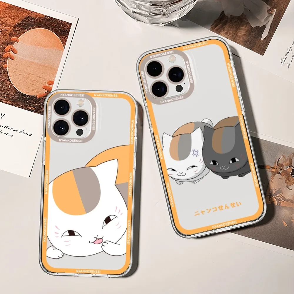 Natsume Book of Friends Nyanko Sensei Phone Case For iPhone 11 12 Mini 13 14 15 Pro Max Transparent Shell