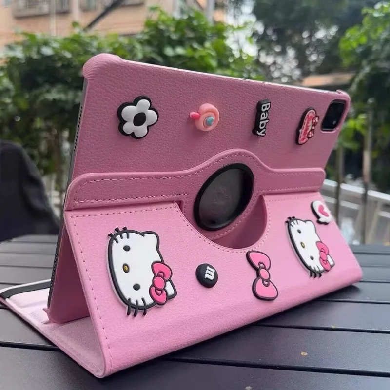 

Hello Kitty Kawaii Anime Anti-Fall Tablet Case Cute Diy Cartoon Protective Case Lovely Ipad Case Gifts