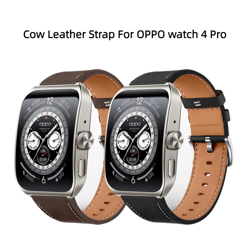 

Ремешок из коровьей кожи для OPPO Watch 4 Pro, сменный спортивный ремешок для наручных часов Oppo Watch 4 Pro, Смарт-часы, 22 мм браслет, женский и мужской ремешок