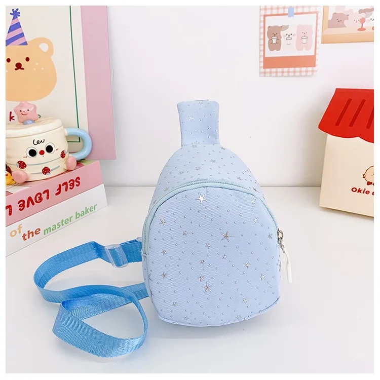 2026 Niedliche Kinder-Umhängetasche mit Sternenmuster für Mädchen und Jungen, verstellbare Riemen, Reißverschluss, Kindertasche – Detail 19