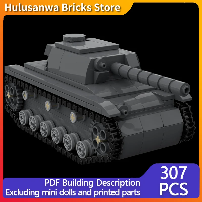 

Panzer III Ausf J1 WW2 Военные танки Модель MOC Строительные кирпичи Военное оборудование Модульная технология Подарок Сборка Детский игрушечный костюм