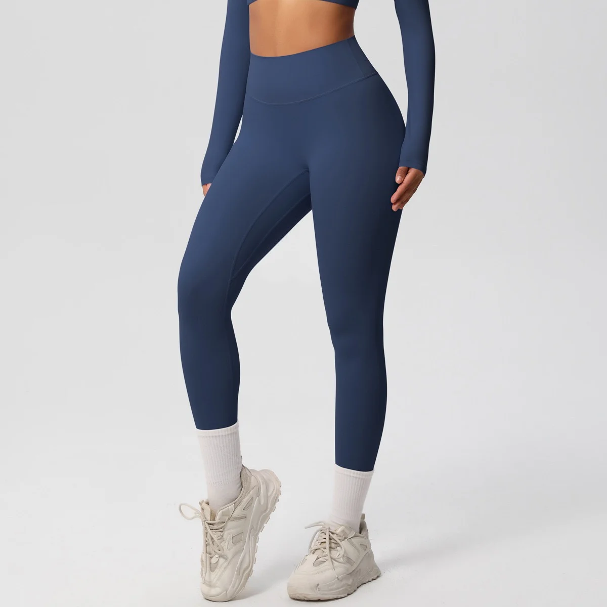

High-Waist Yoga Pants Women's Fitness Running Sports Shorts Abdomen Control Butt Lifting Pilates Long Pants Double-Sided Nake...